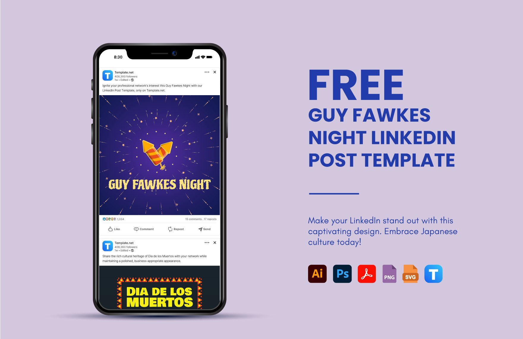 Free Guy Fawkes Night LinkedIn Post Template in PDF, Illustrator, PSD, SVG, PNG