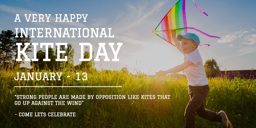Free International Kites Day Twitter Post Template in PSD