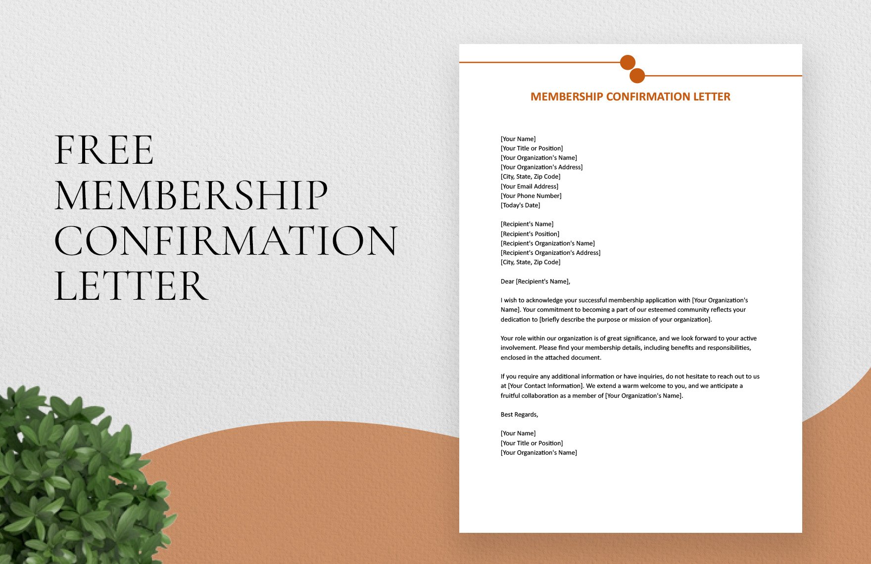 Membership Confirmation Letter