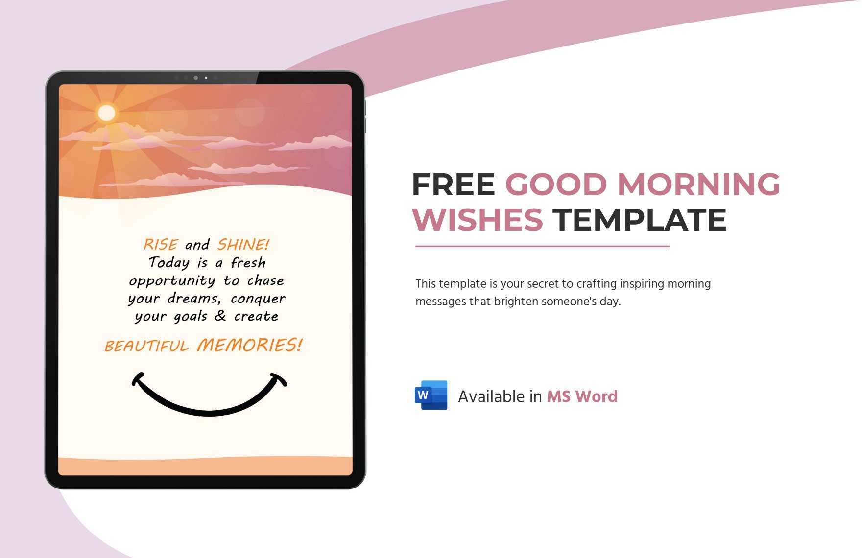 Free Good Morning Wishes Template in Word