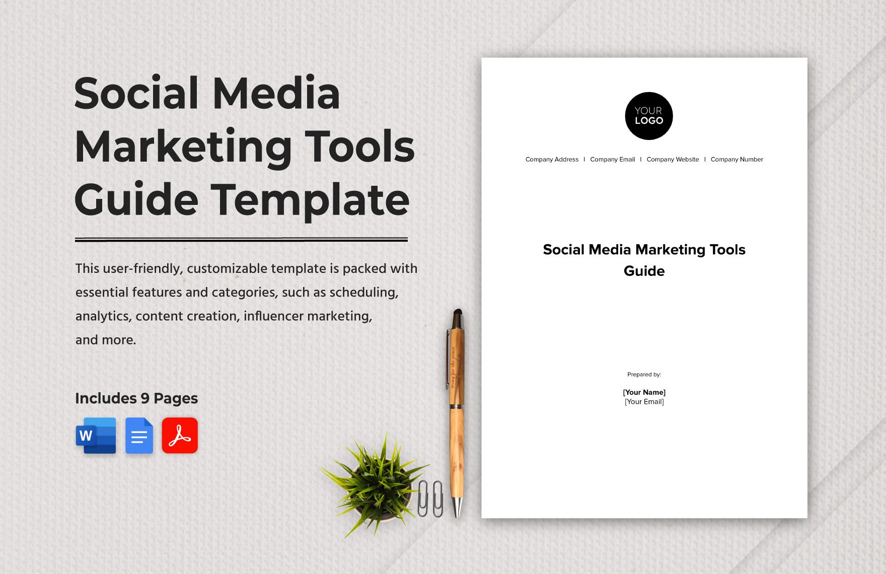 Social Media Marketing Tools Guide Template 