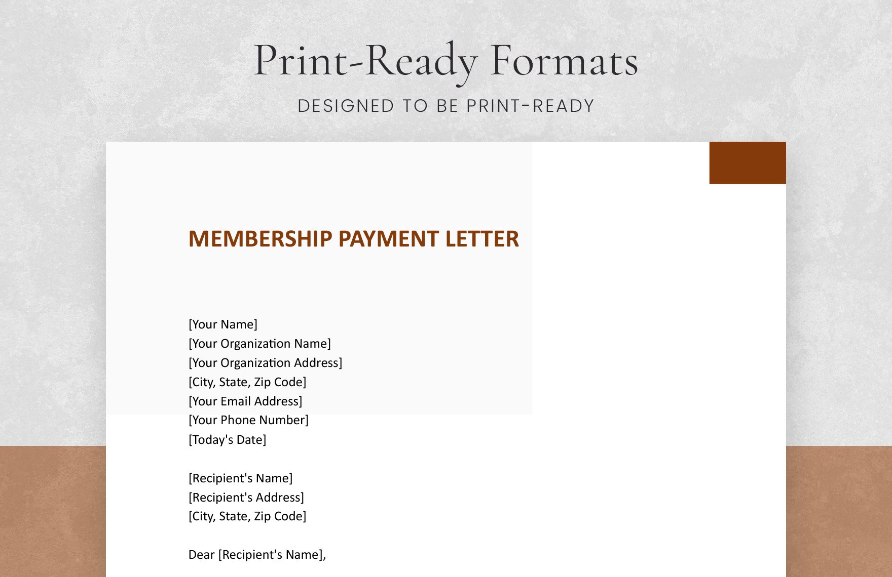 Membership Payment Letter