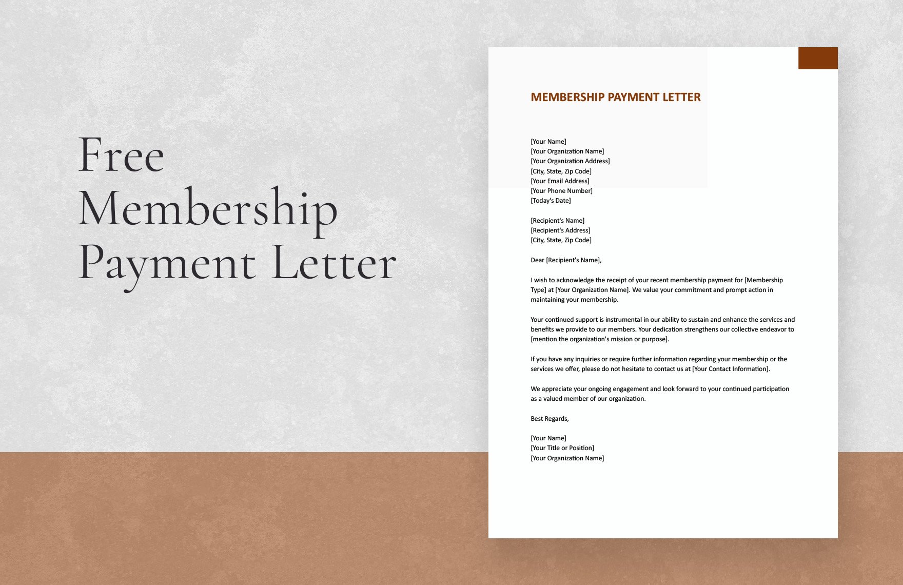 Membership Payment Letter