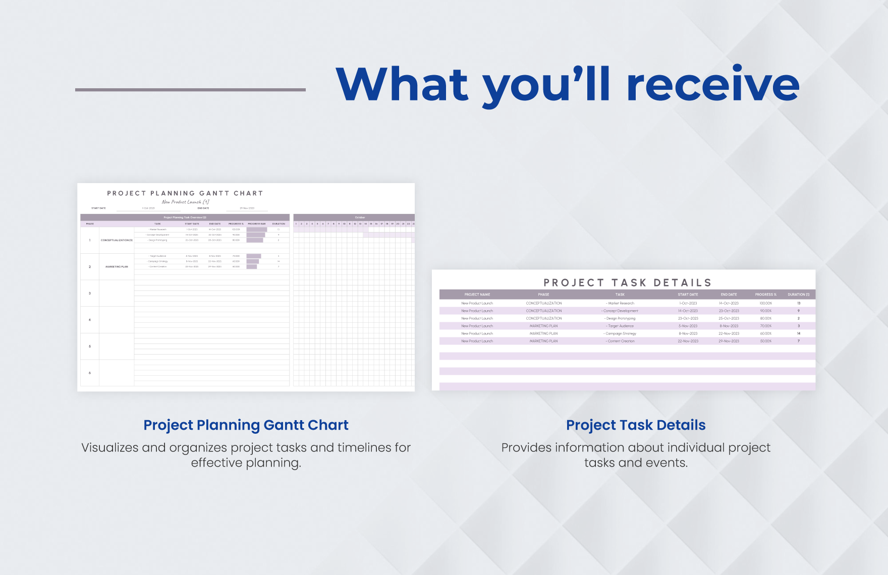 Project Planning Gantt Chart Template