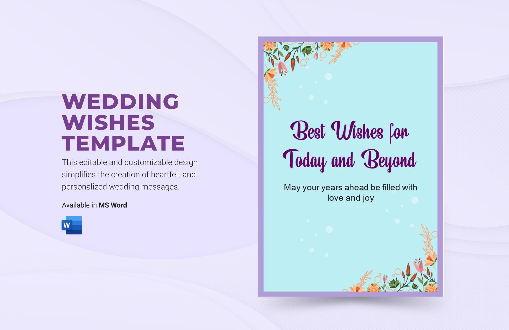 Free Wedding Wishes Template in Word