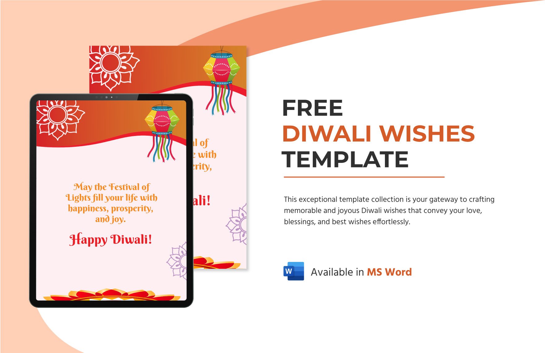 Free Diwali Wishes Template in Word