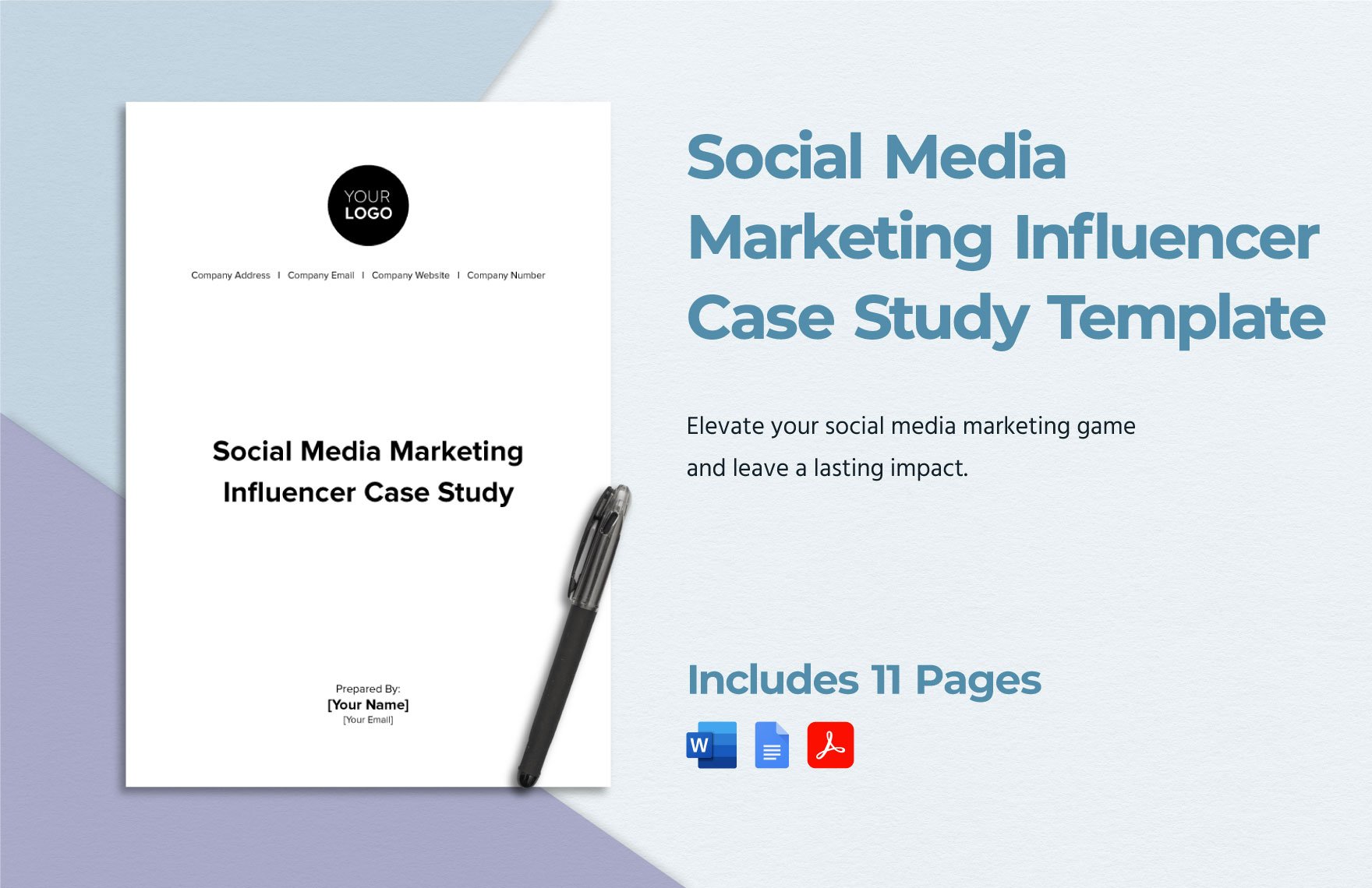 Social Media Marketing Influencer Case Study Template in Word, Google Docs, PDF