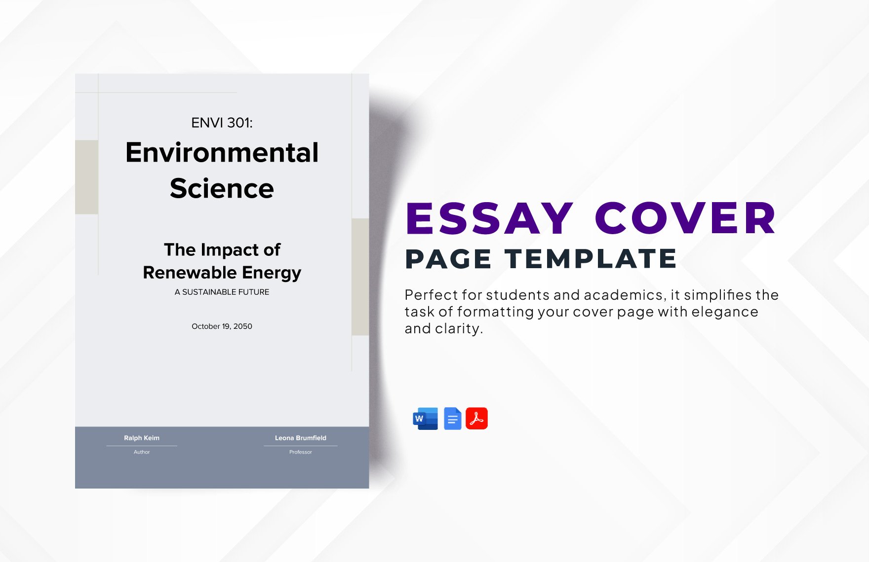 Essay Cover Page Template