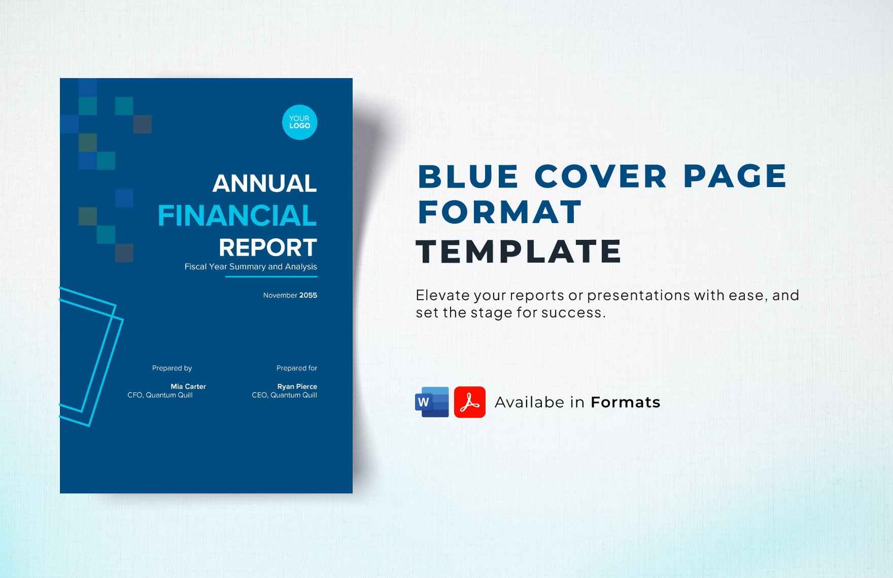 Blue Cover Page Template