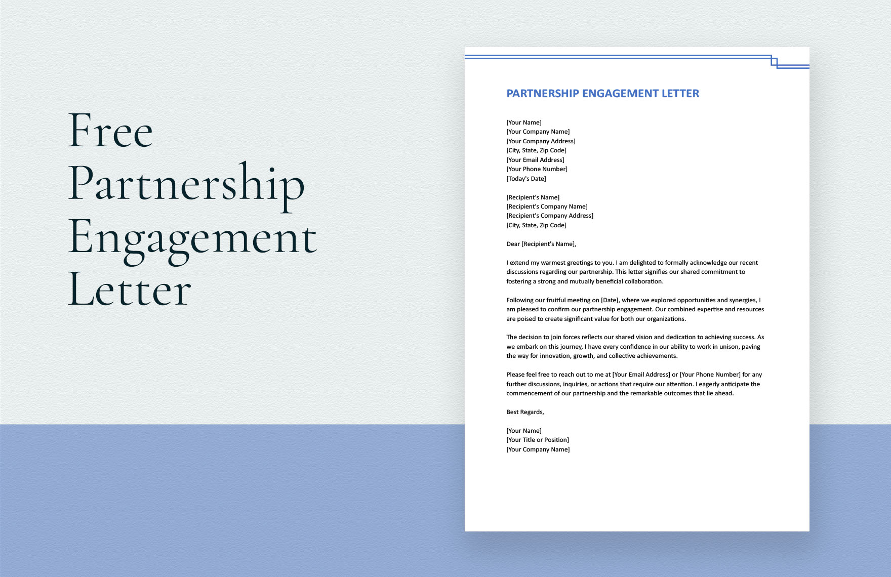 Free Partnership Engagement Letter in Word, Google Docs