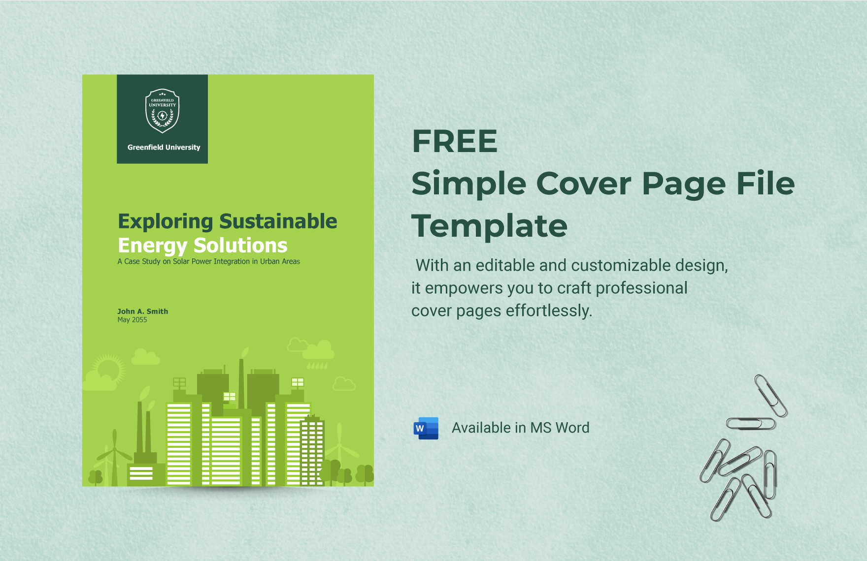 Free Simple Cover Page File Template - Download in Word | Template.net