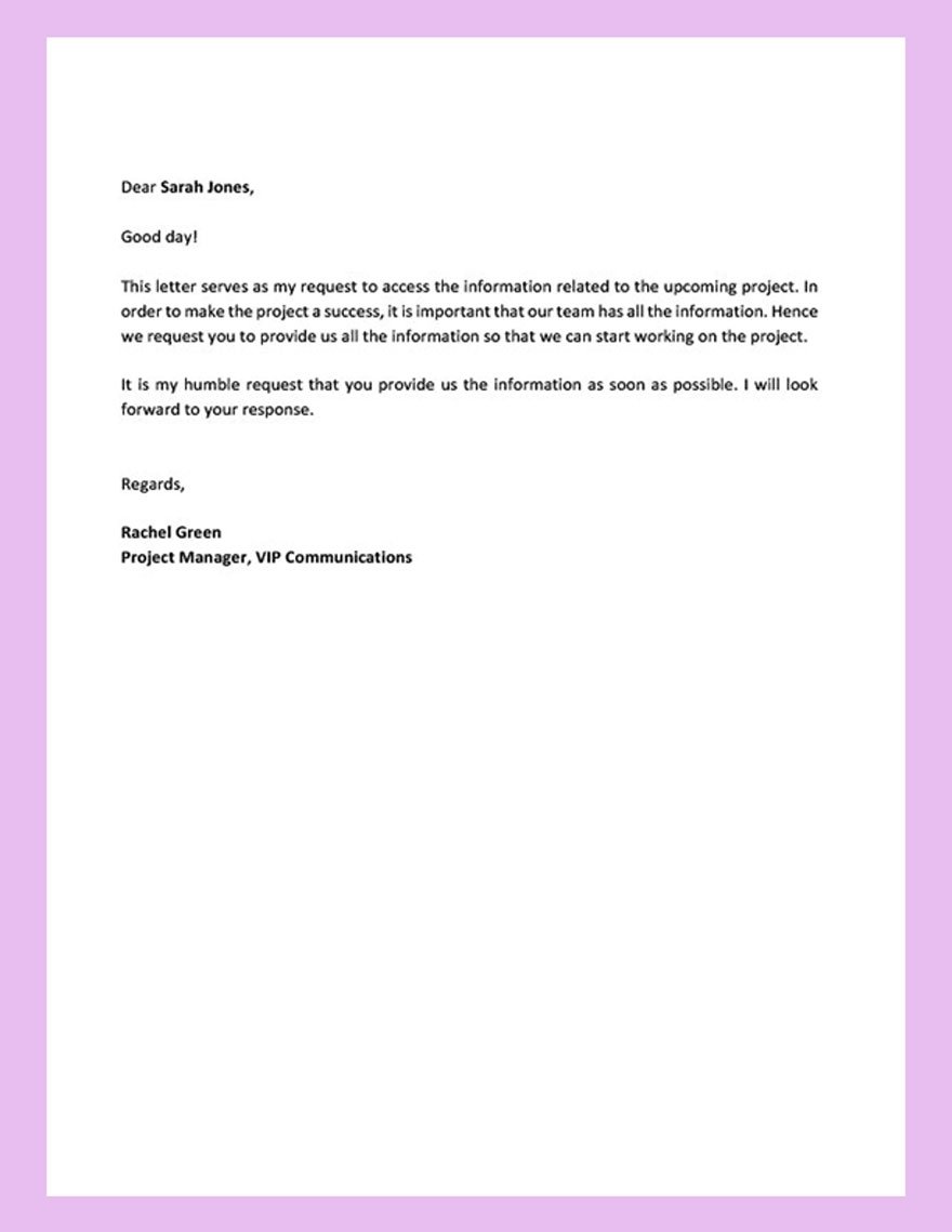 Editable Information Request Letter Template