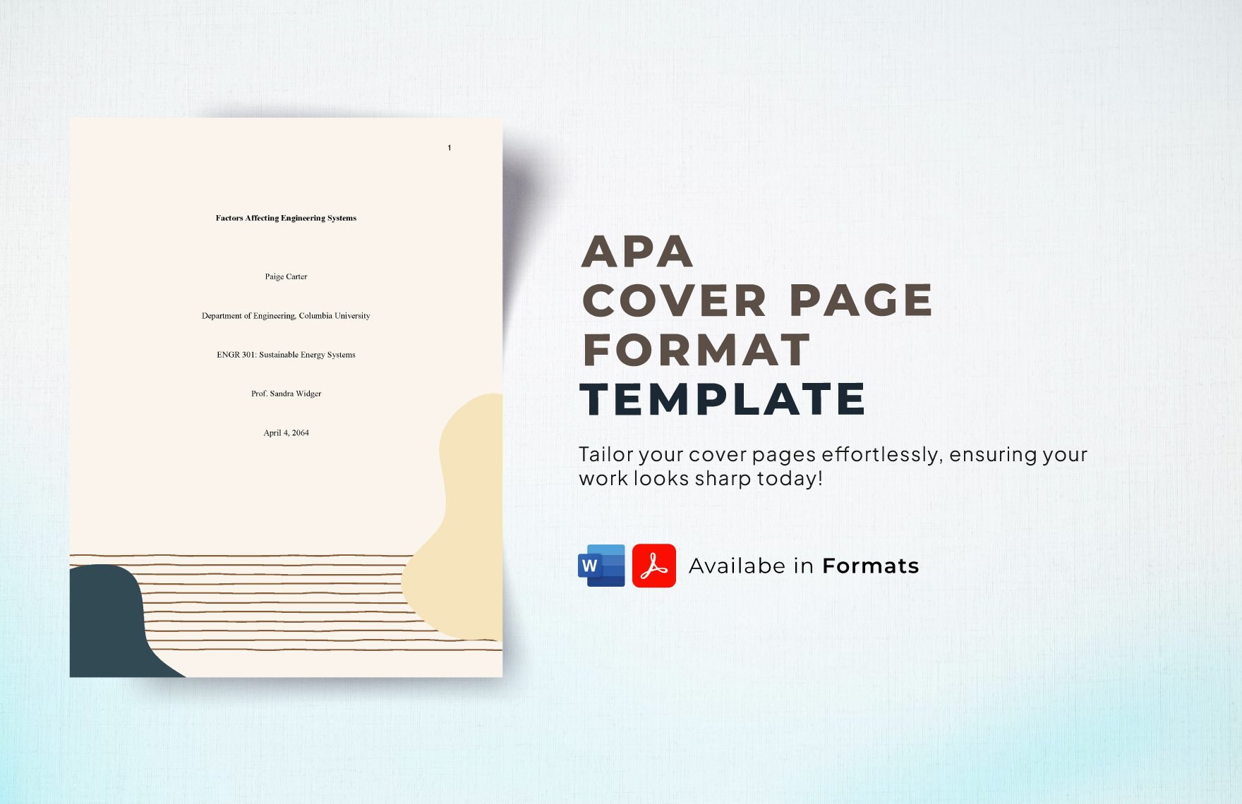 APA Cover Page Template 