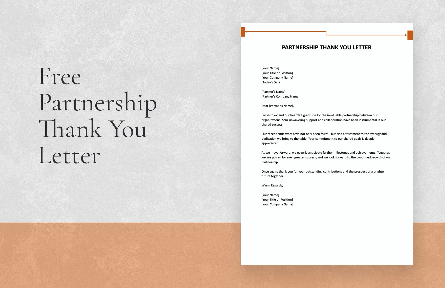 Free Partnership Thank You Letter