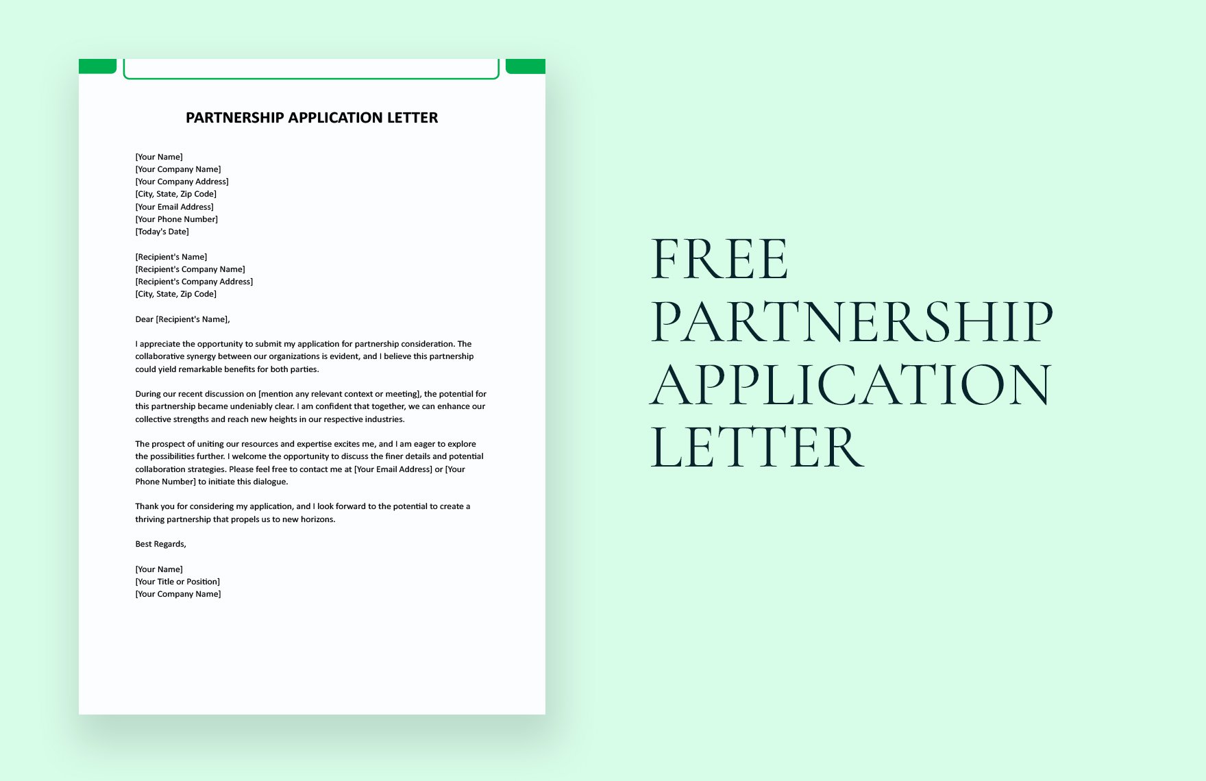 Partnership Application Letter