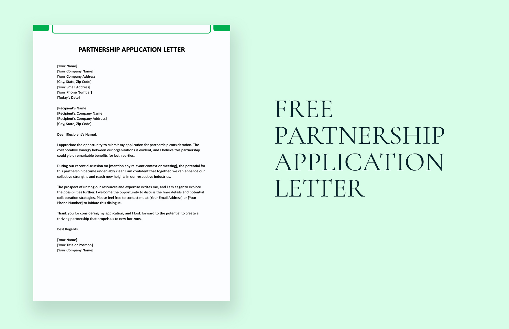 Partnership Application Letter in Word, Google Docs - Download | Template.net