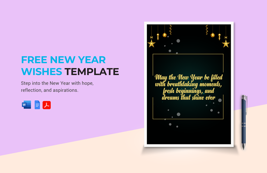 Free New Year Wishes Template in Word, Google Docs, PDF