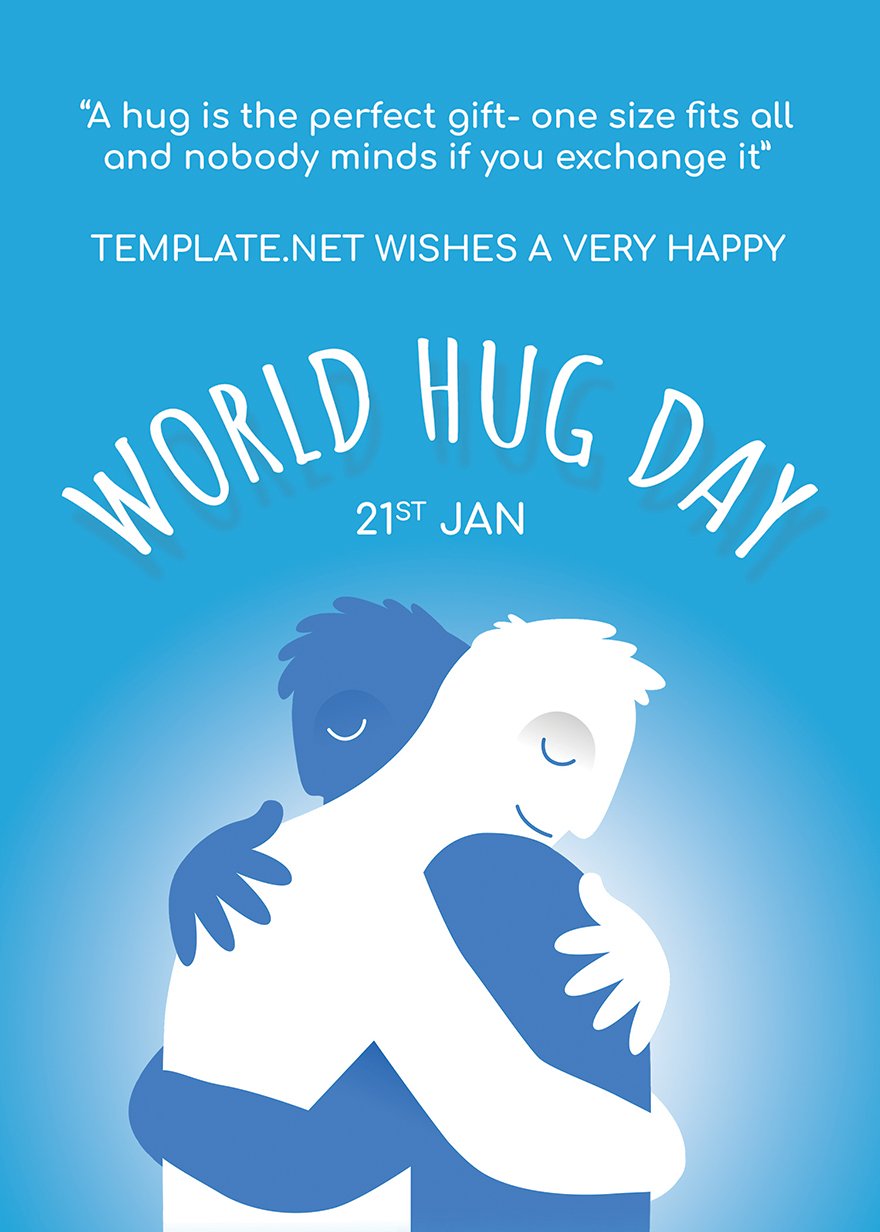 Free World Hug Day Greeting Card Template in PSD