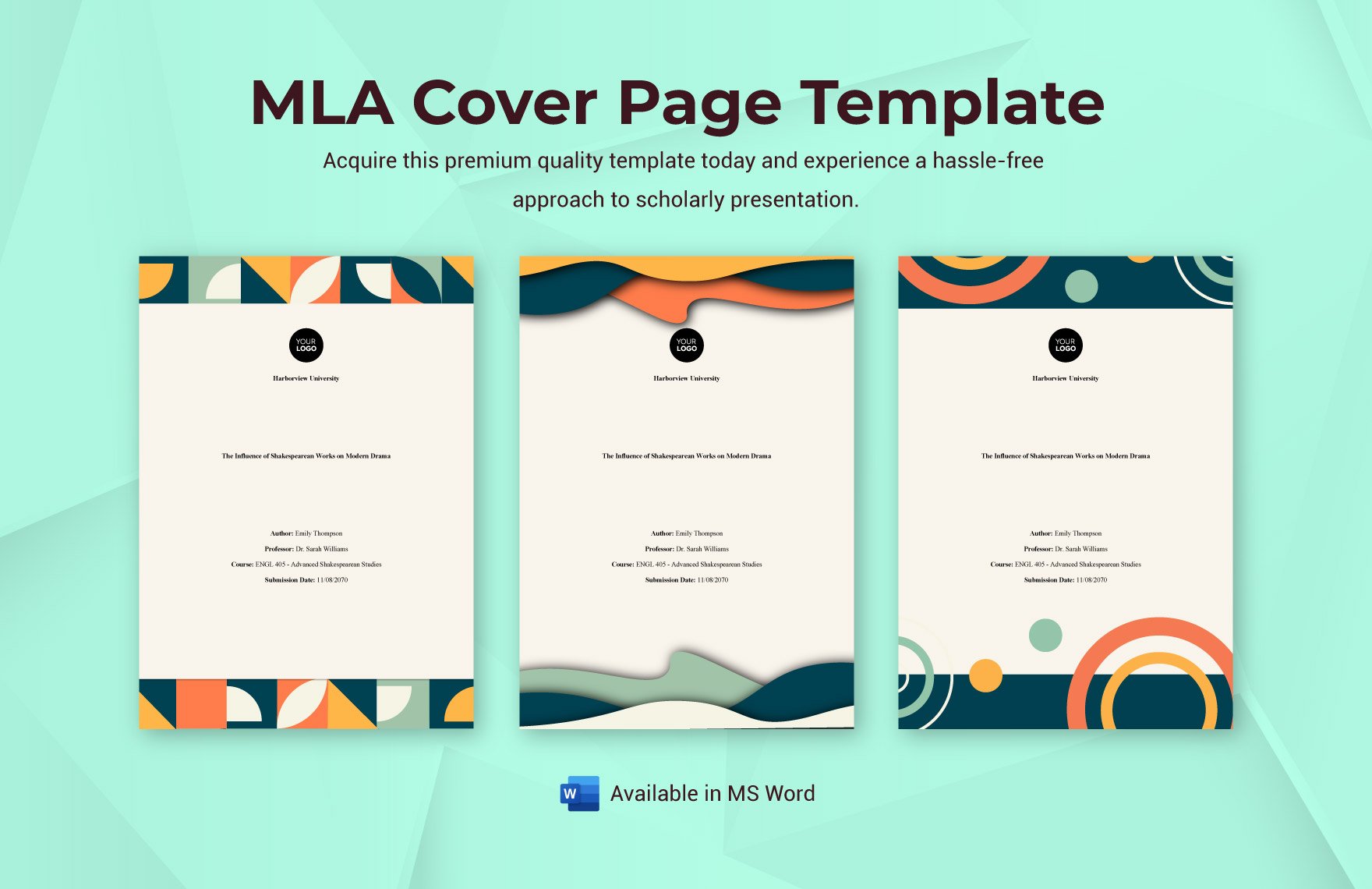MLA Cover Page Template 