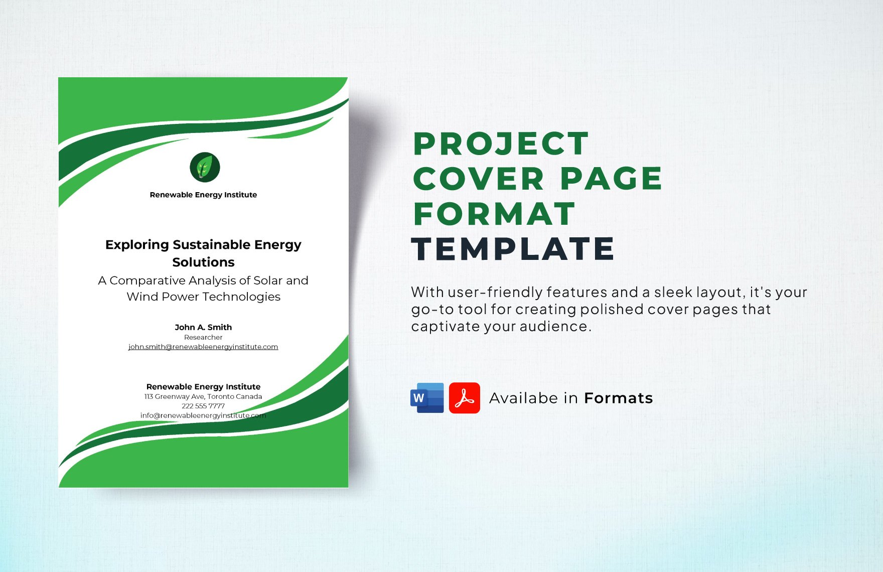 Project Cover Page Template