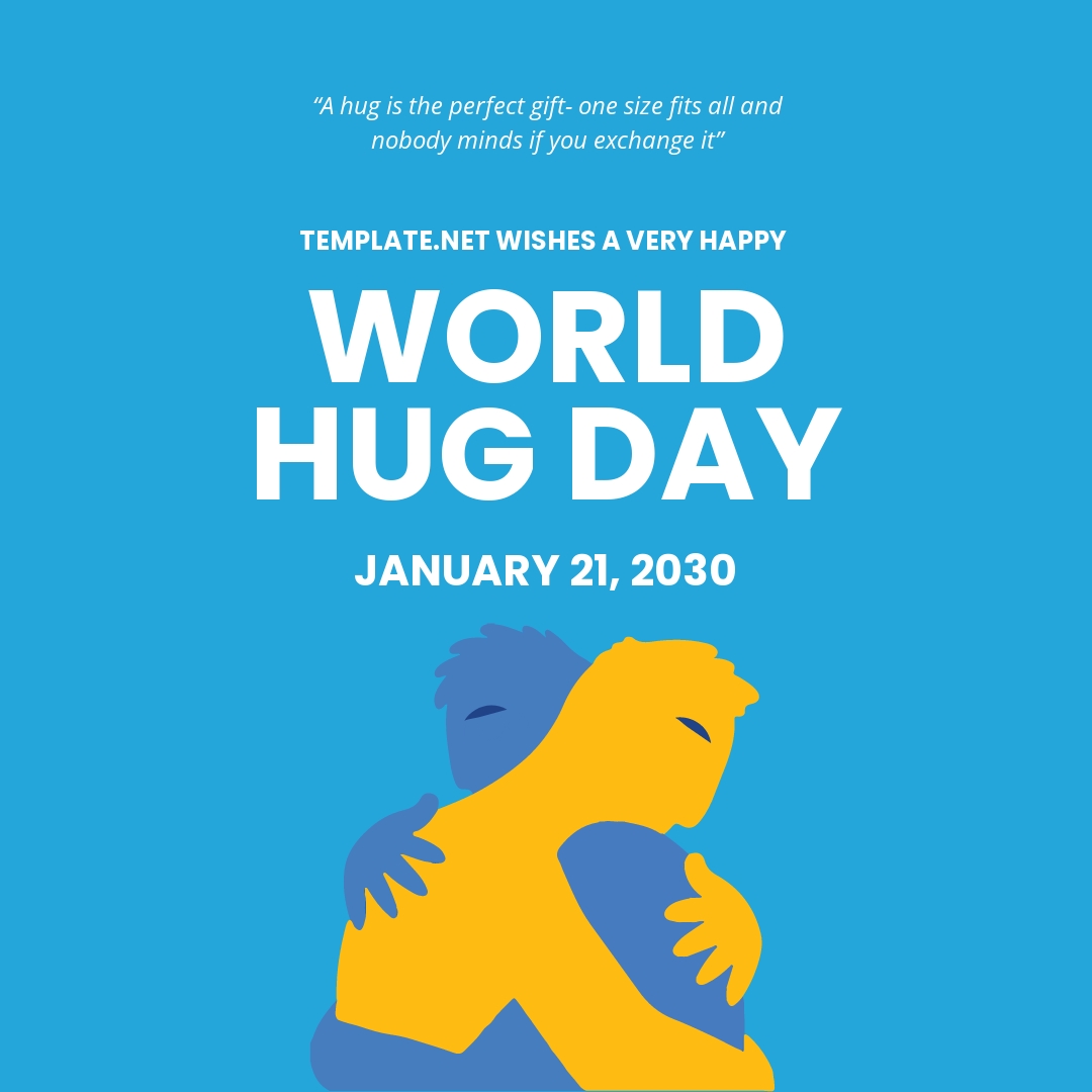 Free World Hug Day Pinterest Graphic Template PSD