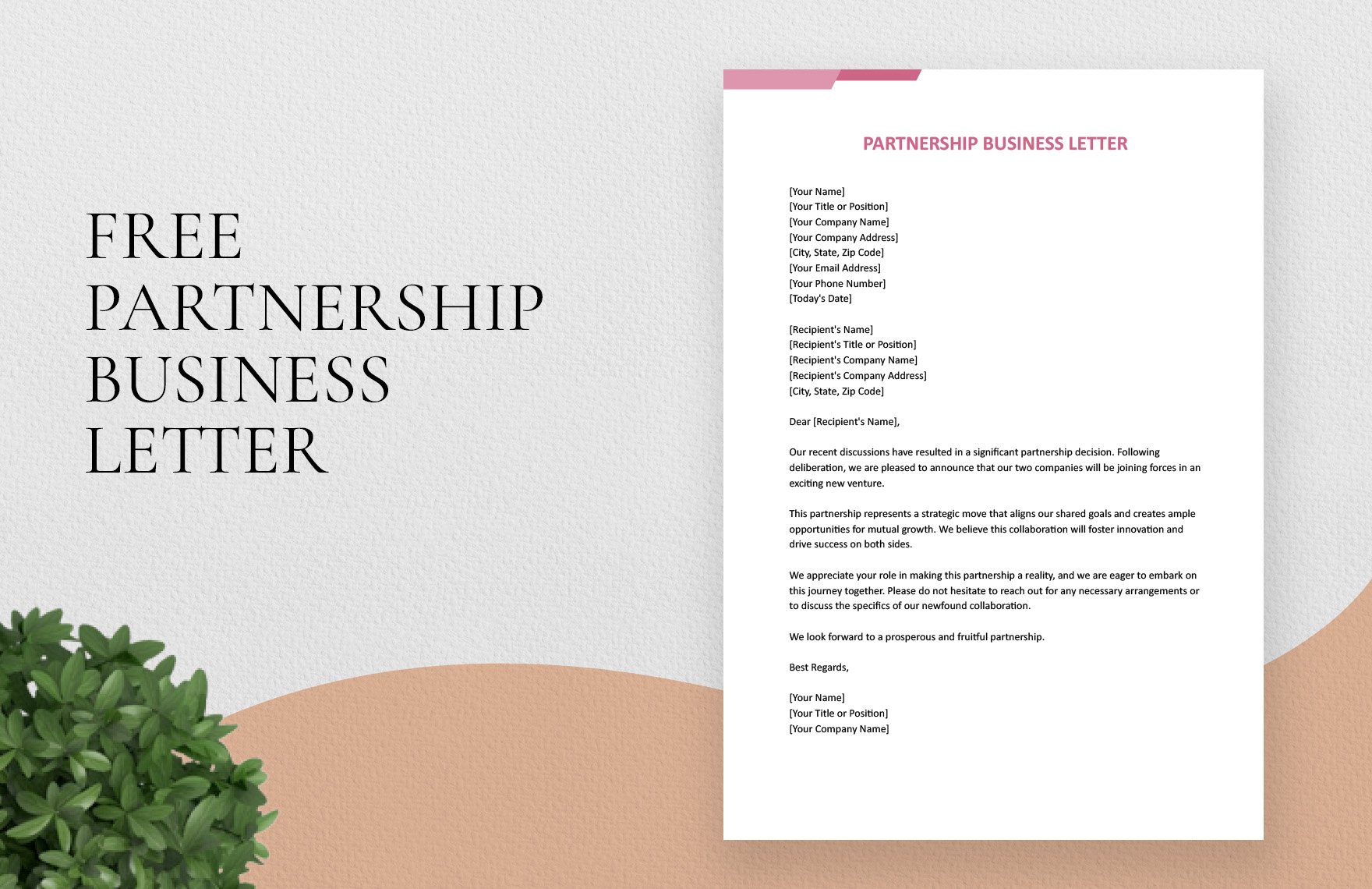 Partnership Business Letter