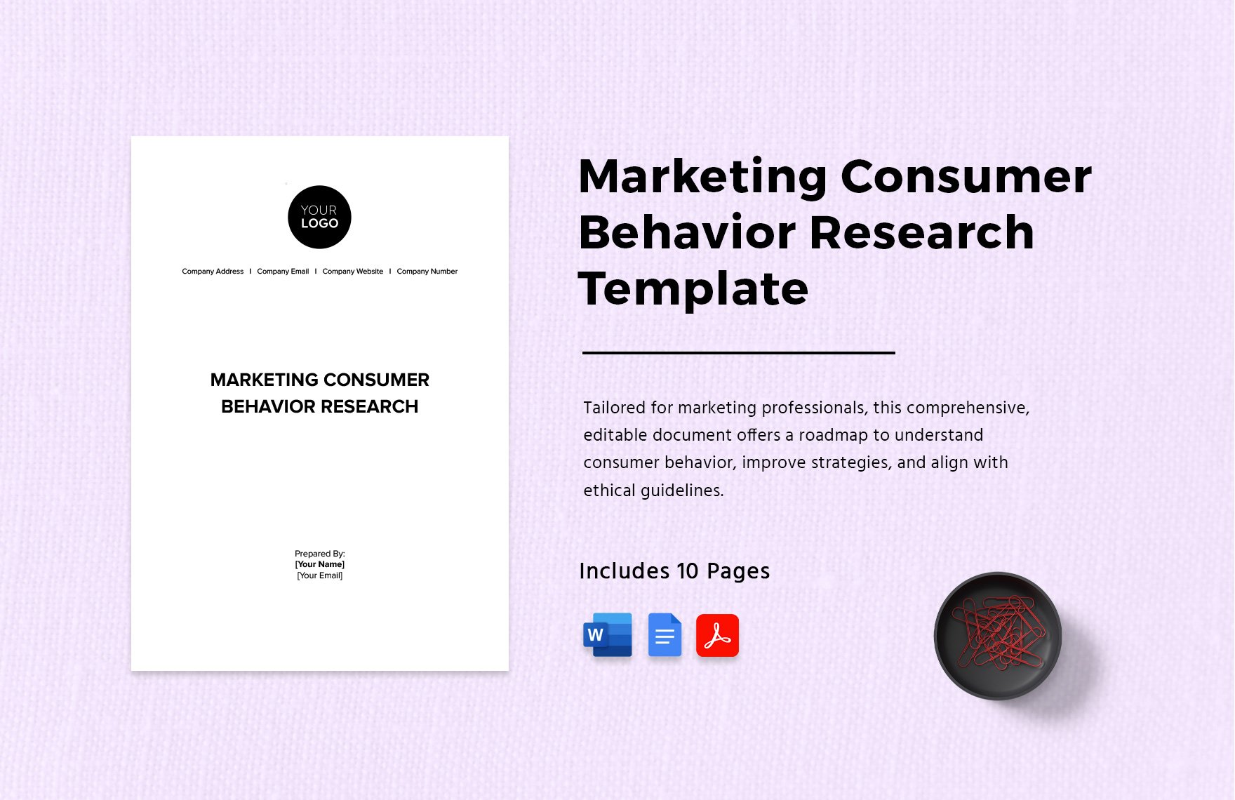 Marketing Consumer Behavior Research Template in Word, Google Docs, PDF