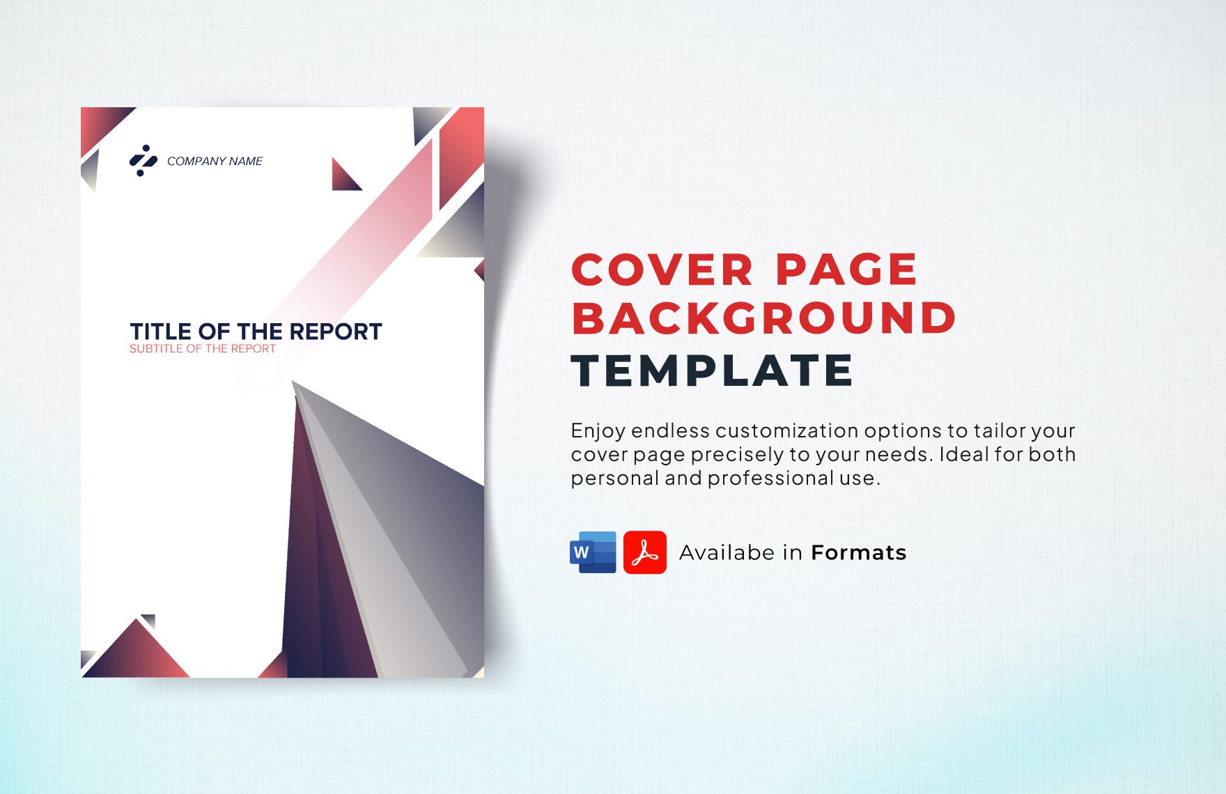 Cover Page Background Template in Word, PDF