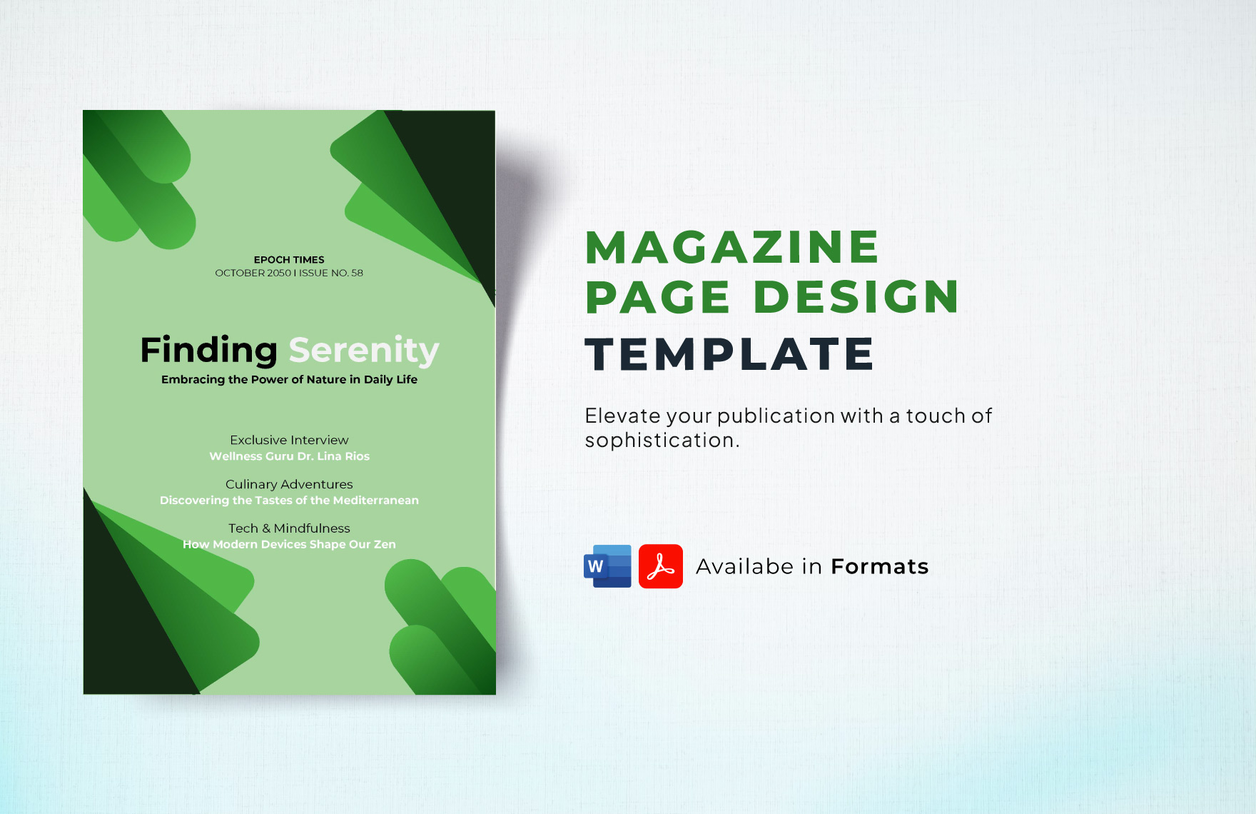 Free Magazine Cover Page Template in Word, PSD