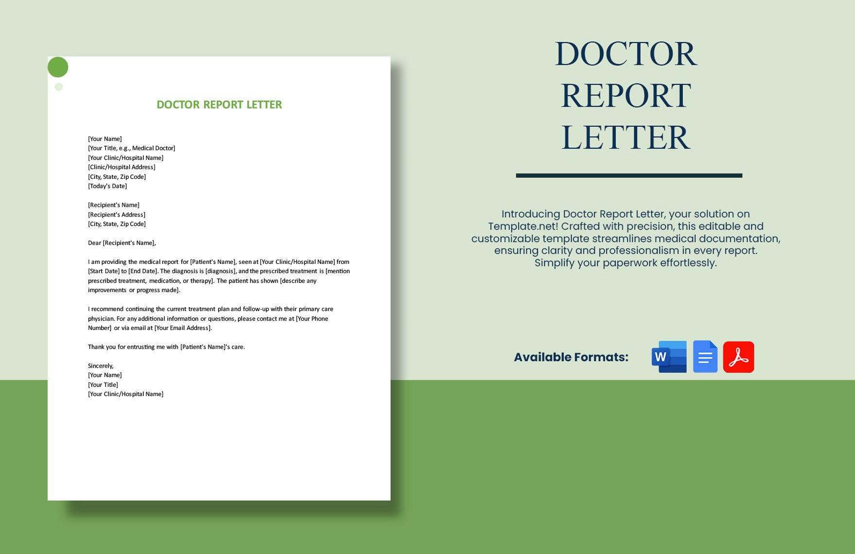 Doctor Report Letter in Word, Google Docs, PDF