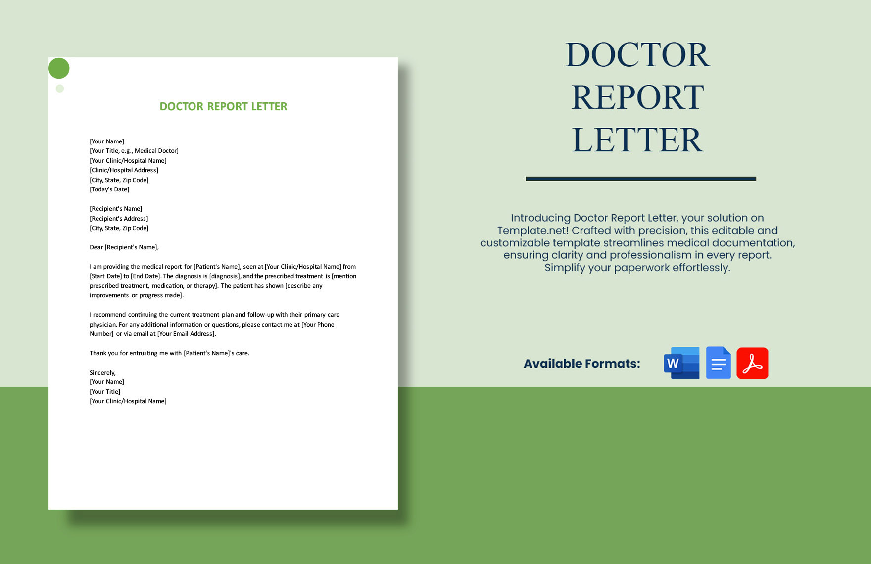 Doctor Report Letter in Word, Google Docs, PDF