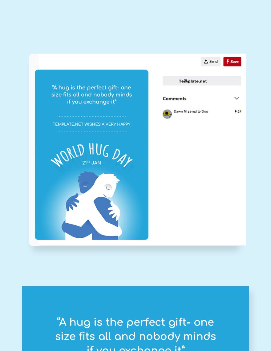 Free World Hug Day Pinterest Graphic Template in PSD