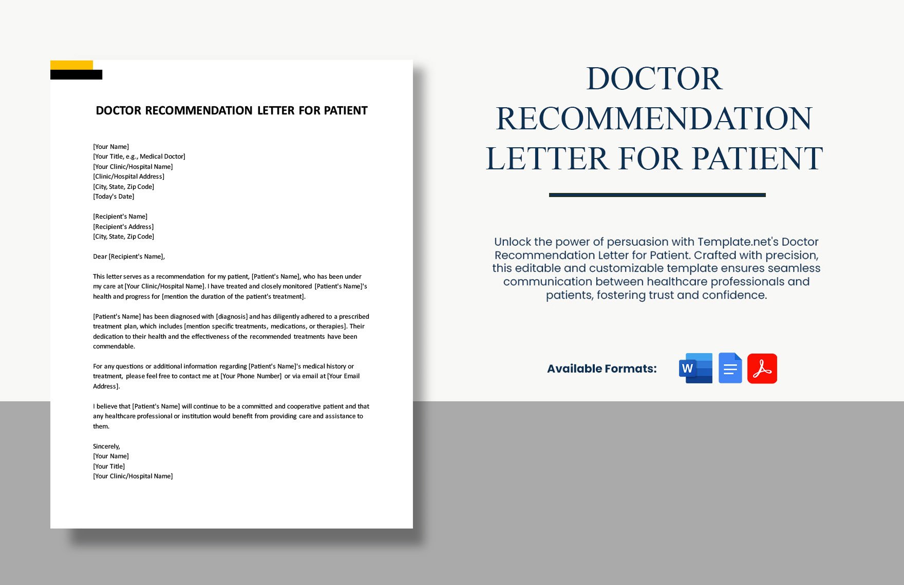 Doctor Recommendation Letter For Patient in Word, Google Docs, PDF