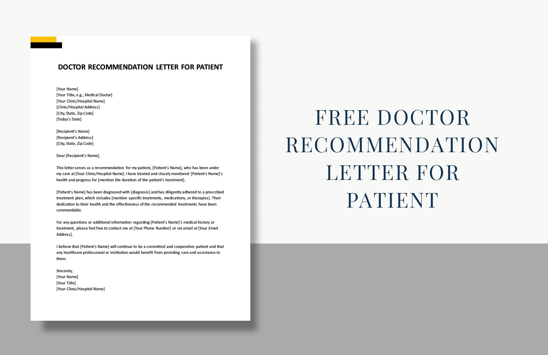 Doctor Recommendation Letter For Patient
