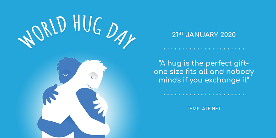 Free World Hug Day Twitter Post Template in PSD