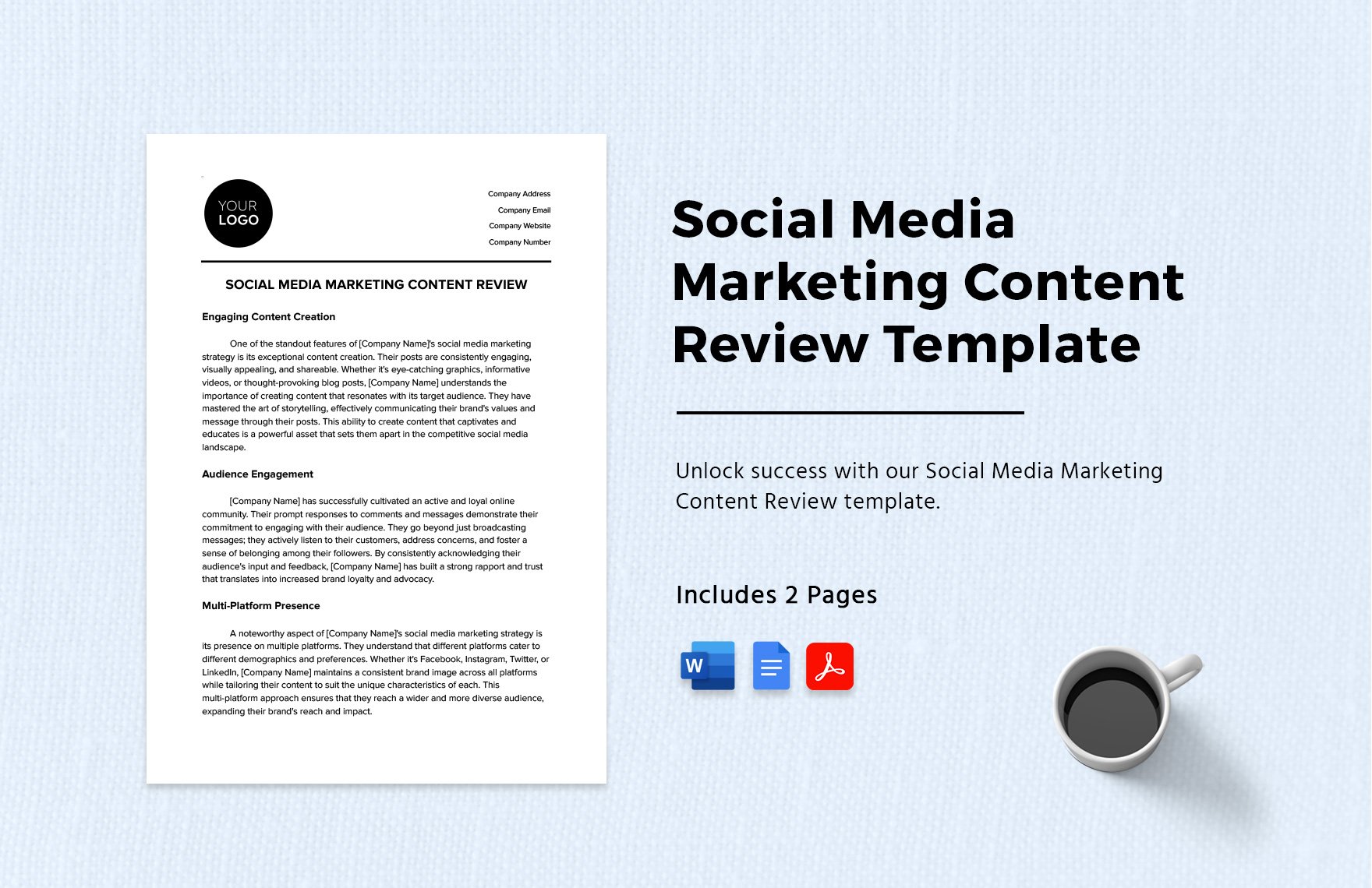 Social Media Marketing Content Review Template