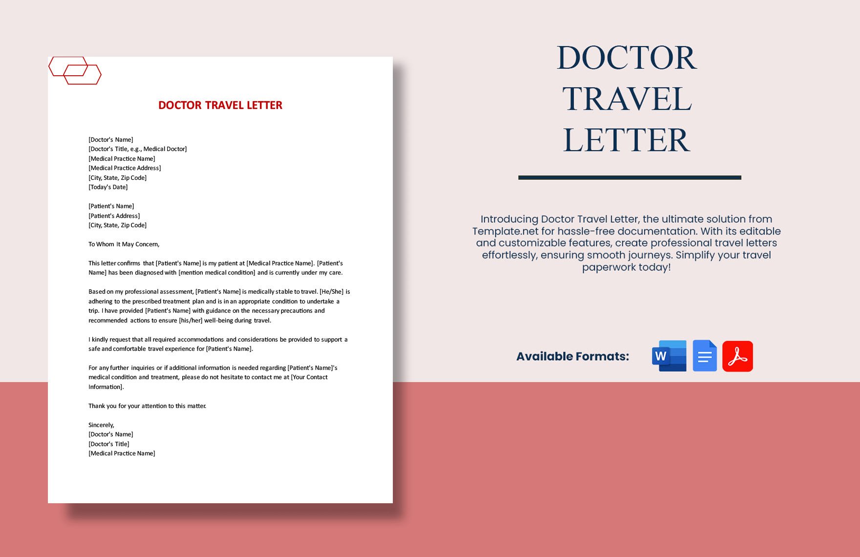 Doctor Travel Letter in Word, Google Docs, PDF
