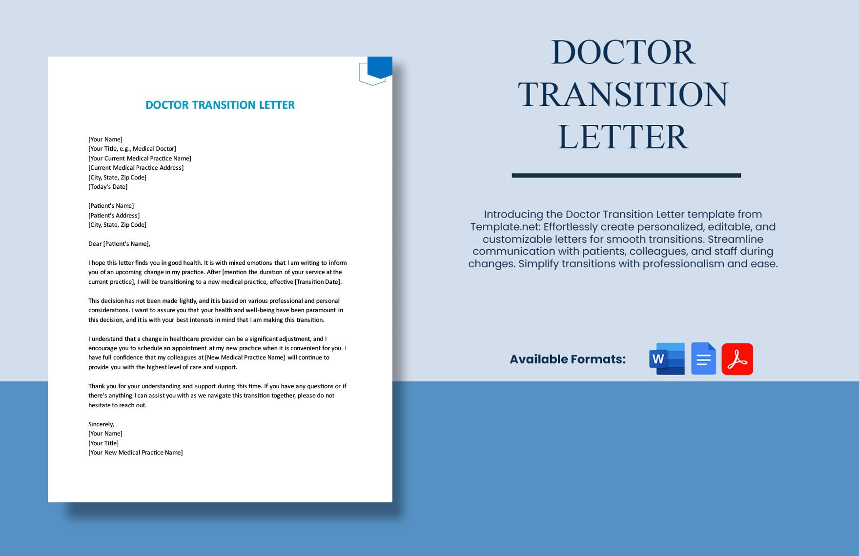 Doctor Transition Letter in Word, Google Docs, PDF