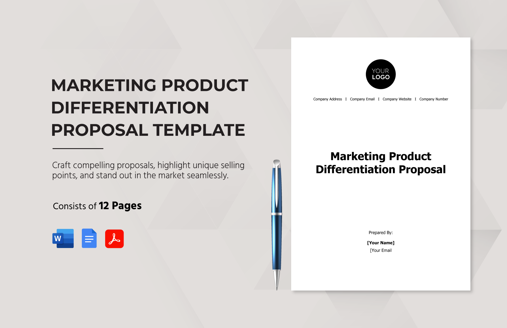 Marketing Product Differentiation Proposal Template in Word, Google Docs, PDF