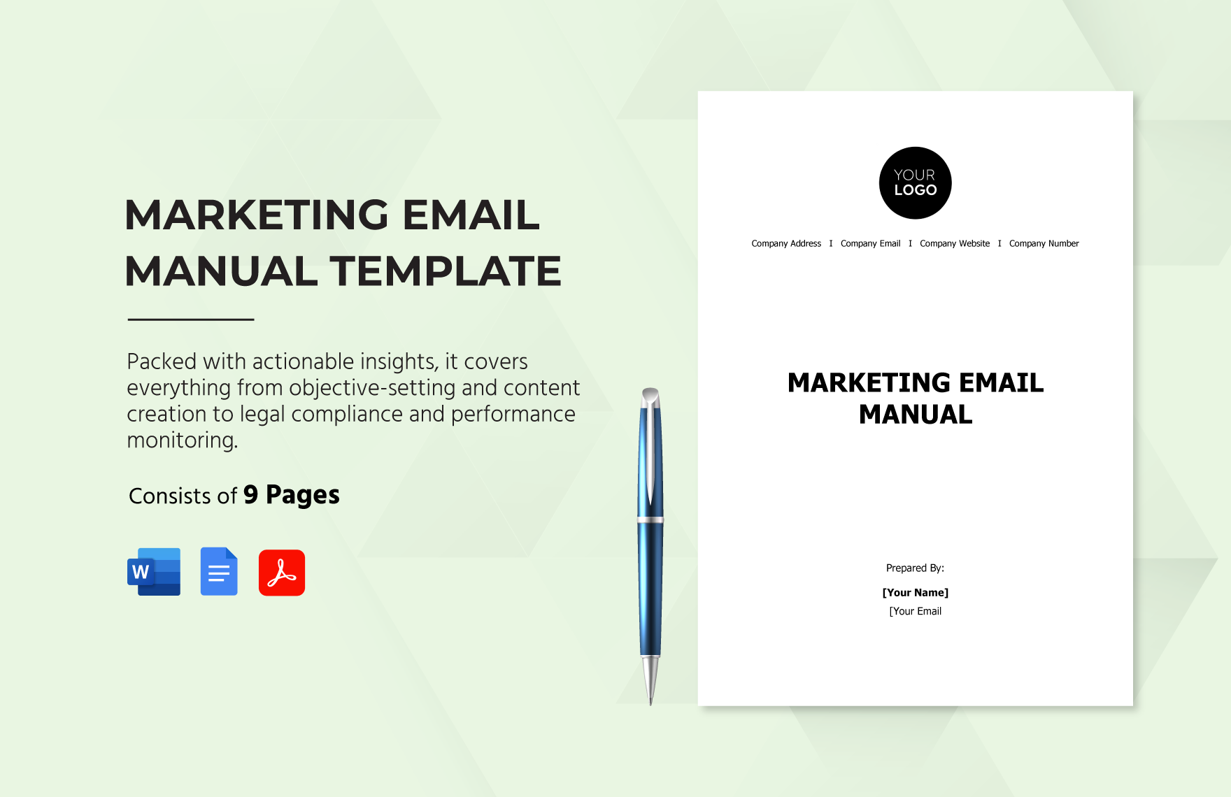 Marketing Email Manual Template in Word, Google Docs, PDF