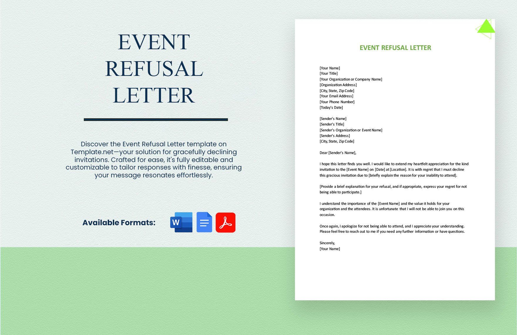 Event Refusal Letter in Word, Google Docs, PDF