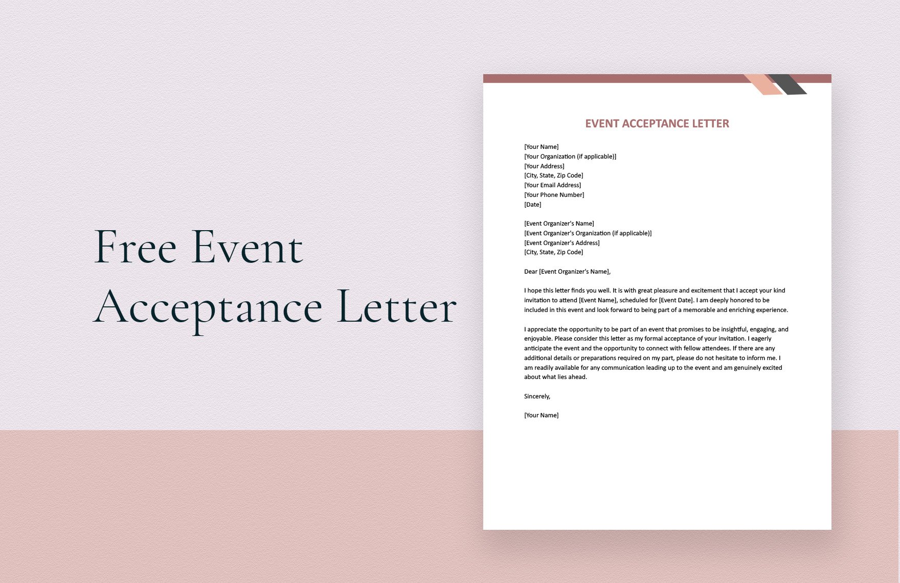 Event Acceptance Letter