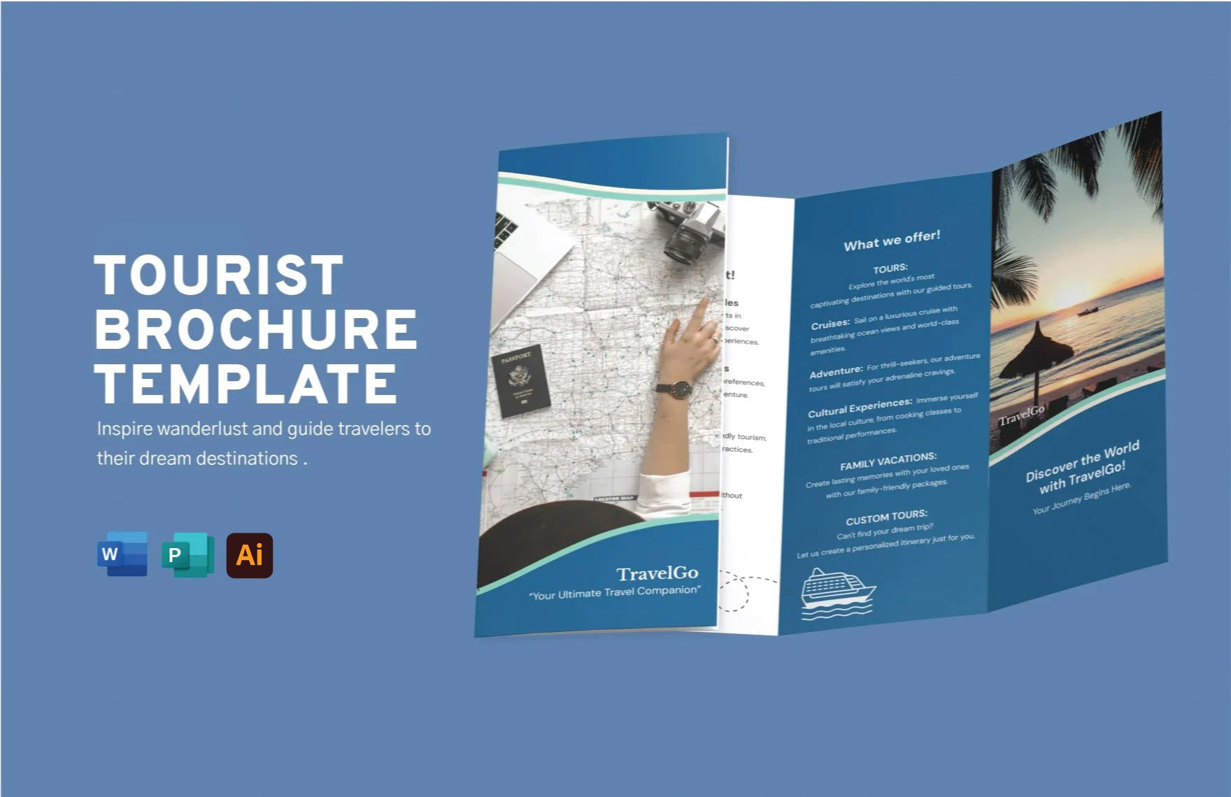 Free Tourist Brochure Template in Word, Illustrator, Publisher