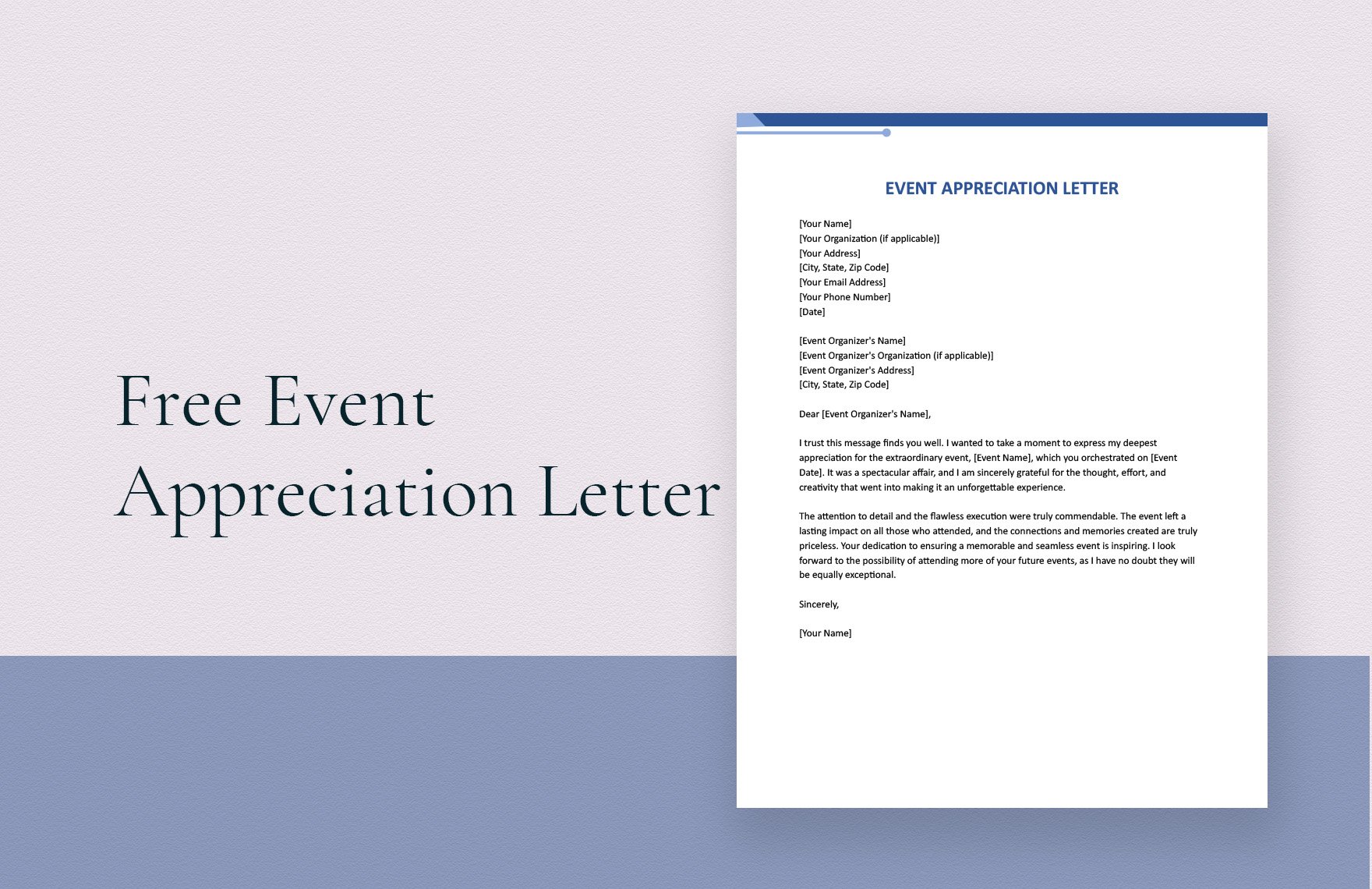 Event Appreciation Letter in Word, Google Docs
