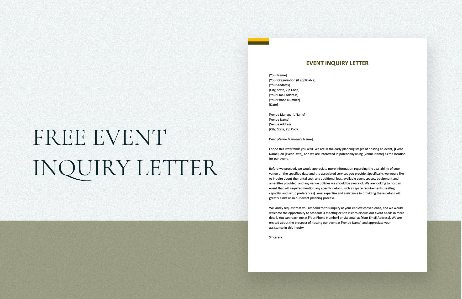 Event Inquiry Letter in Word, Google Docs