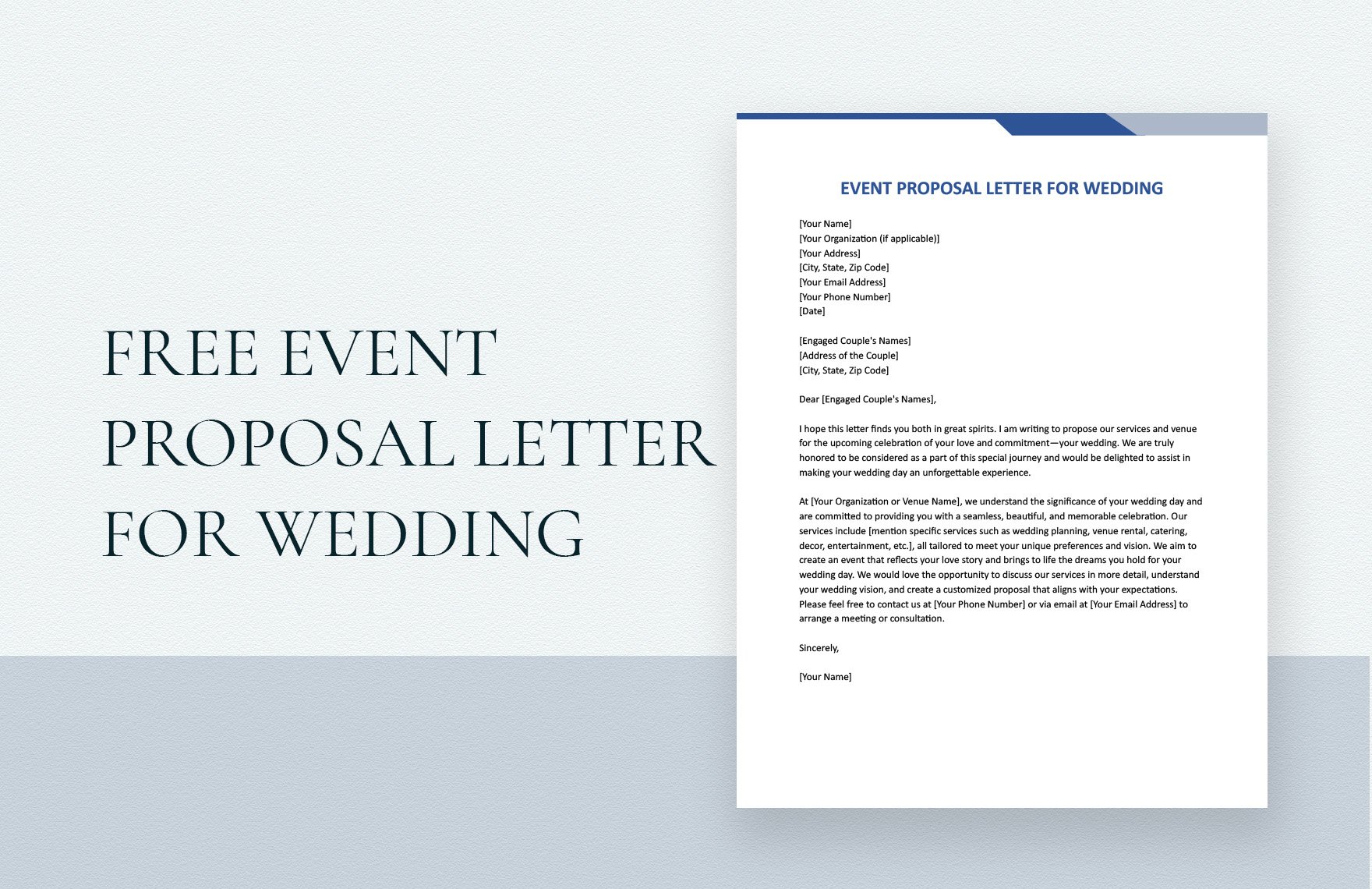 event proposal letter for wedding