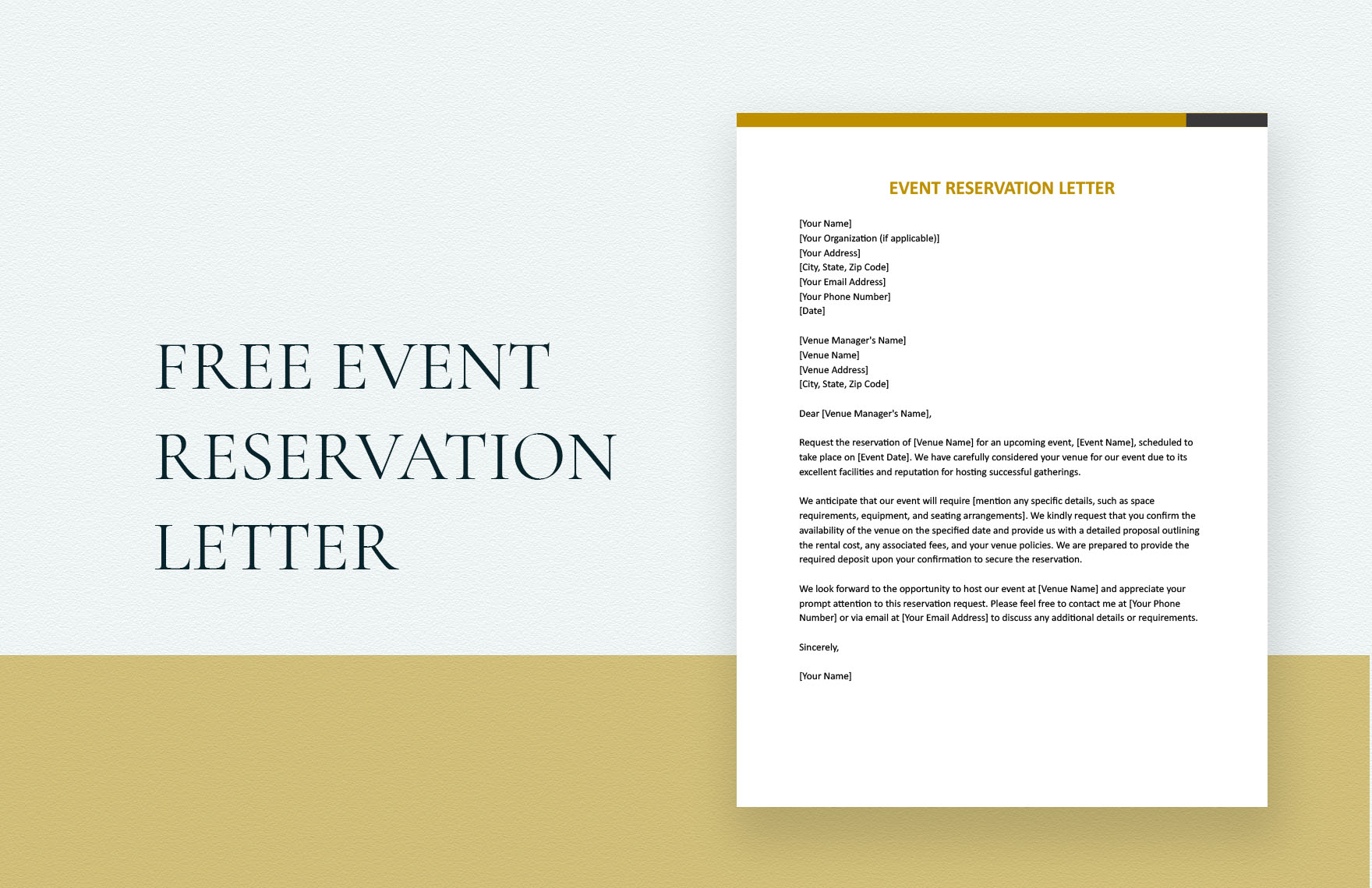 Event Reservation Letter in Word, Google Docs