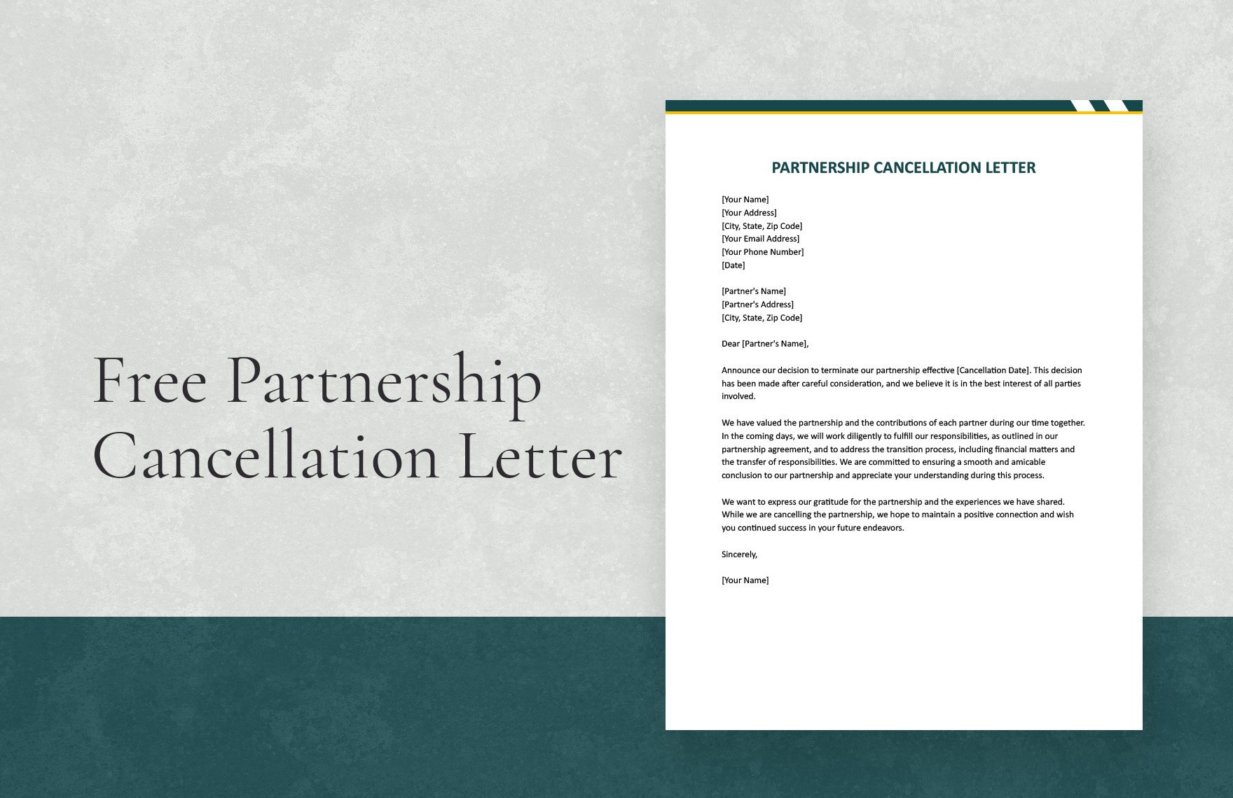 Free Partnership Cancellation Letter