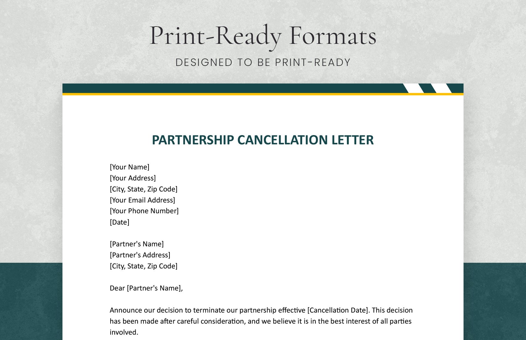 Partnership Cancellation Letter