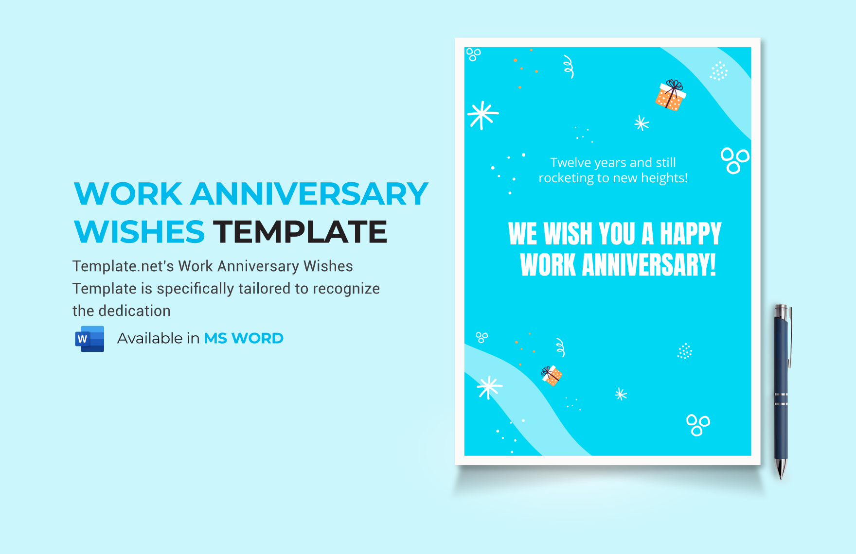 Work Anniversary Wishes Template in Word